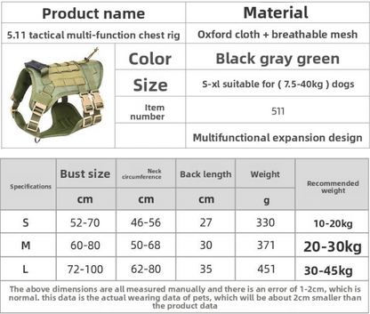 VibeTactic™ Dog Tactical Chest Harness